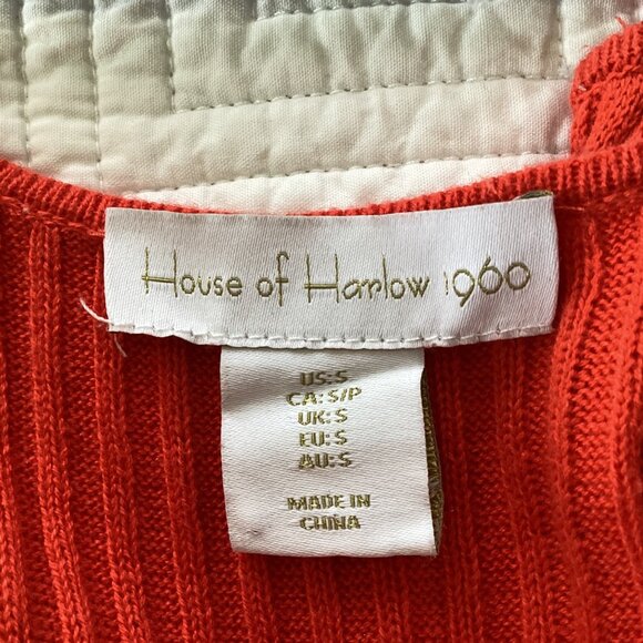 House Of Harlow 1960 Red Knit Maxi Dress With Ruffle Detail & Flared Hem Size S - Picture 4 of 13